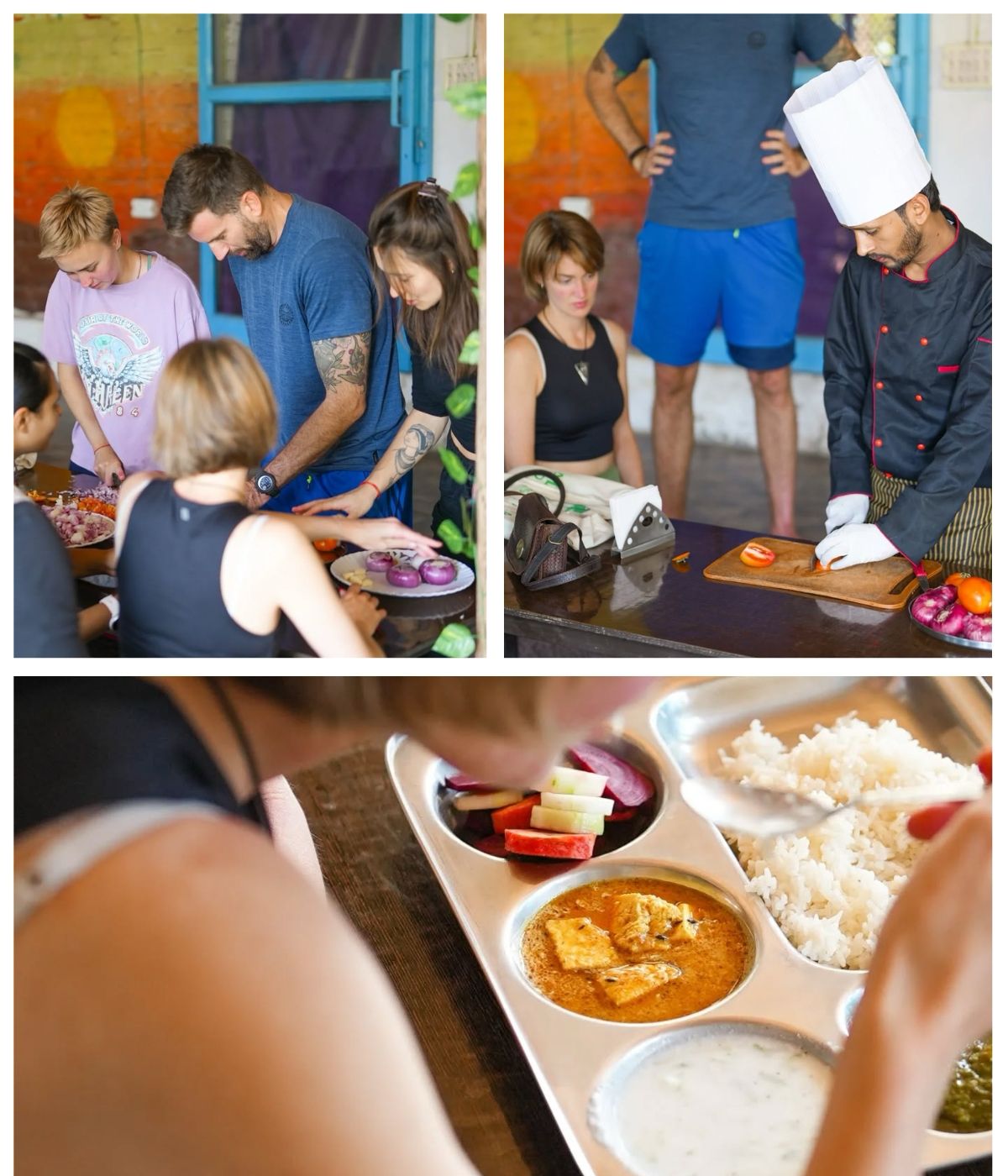 Traditional thali with fresh food